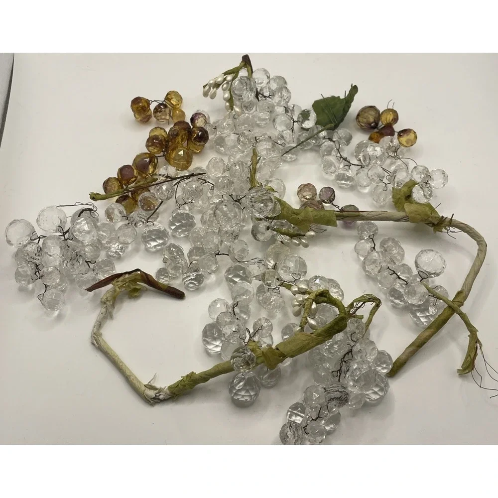 Vintage MCM Lot Of Lucite Grapes Assorted Colors With Extra Pieces For Crafting